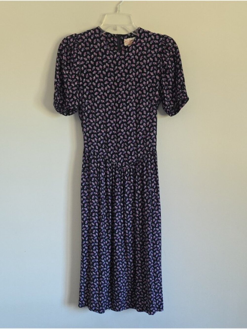 Jane Schaffhausen | Belle France Vintage Prairie Dress Floral Navy Sz 8